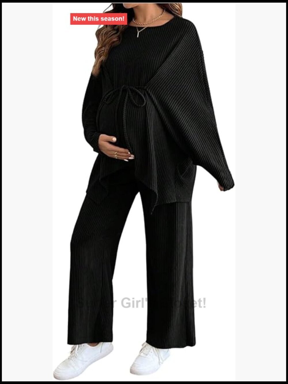 Two Piece Tie Front Top and Pregnancy Pants Set